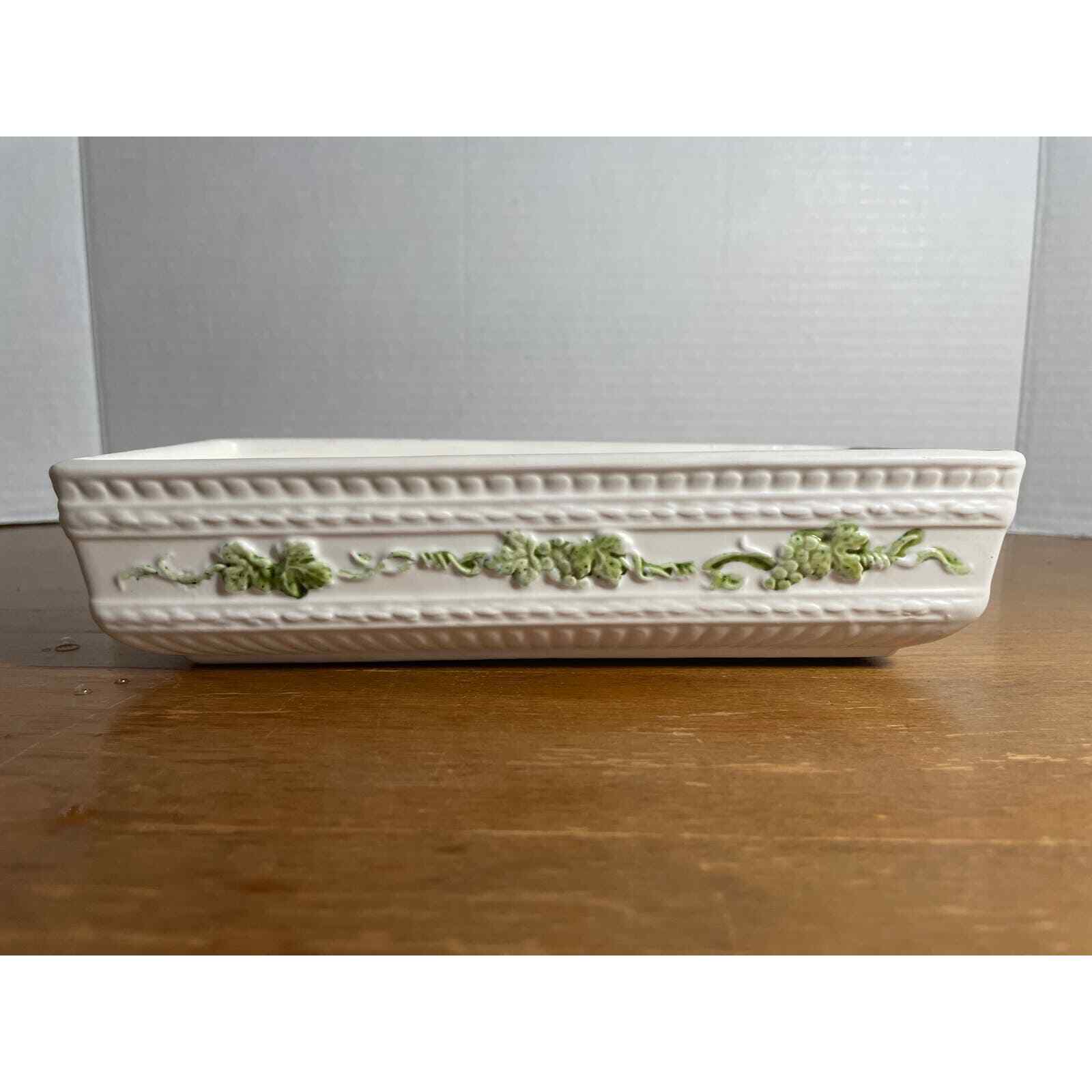 Art Deco Royal Heritage by Brody Cream and Green Pottery Planter