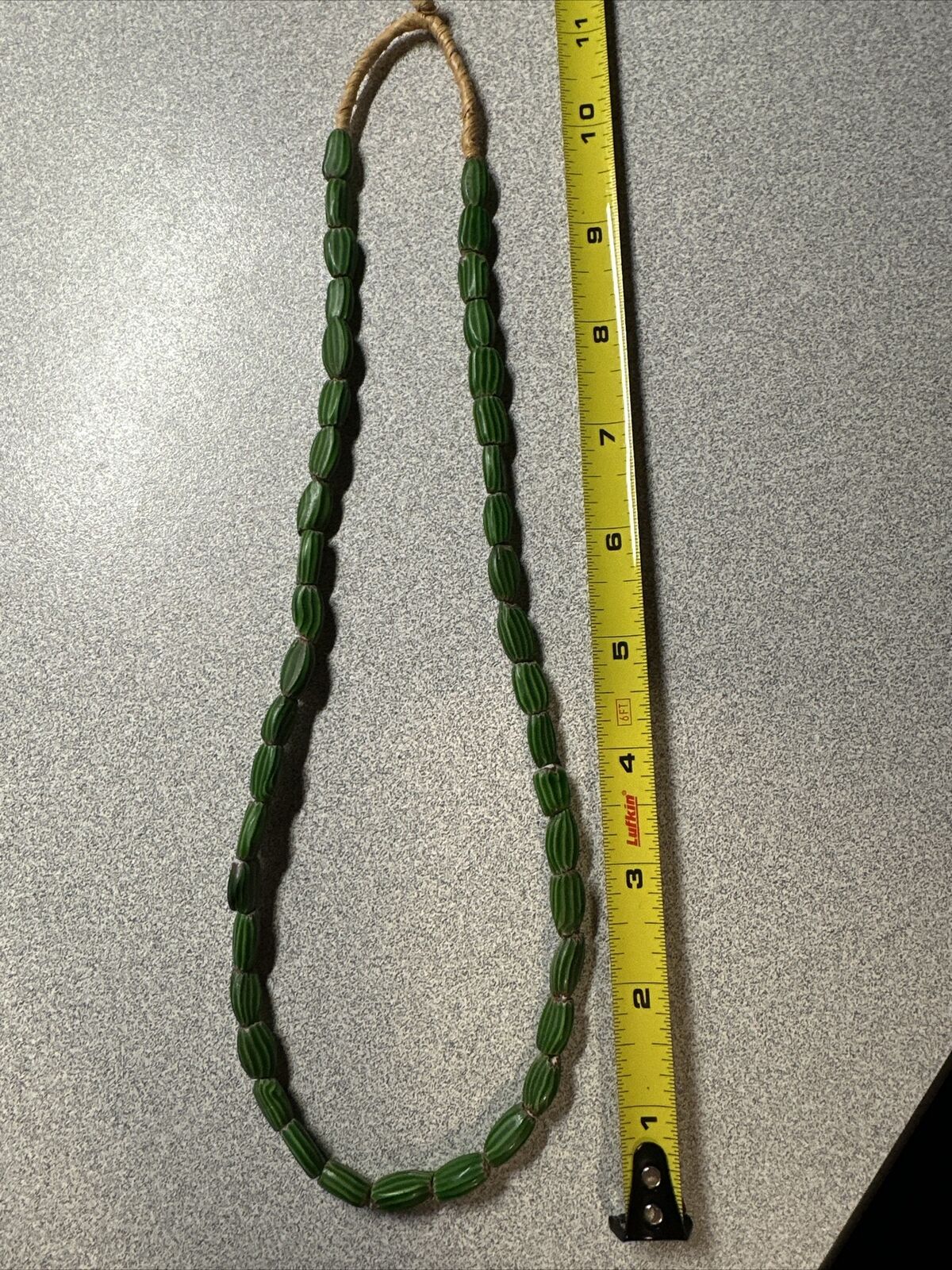 Green Watermelon Chevron Trade Beads