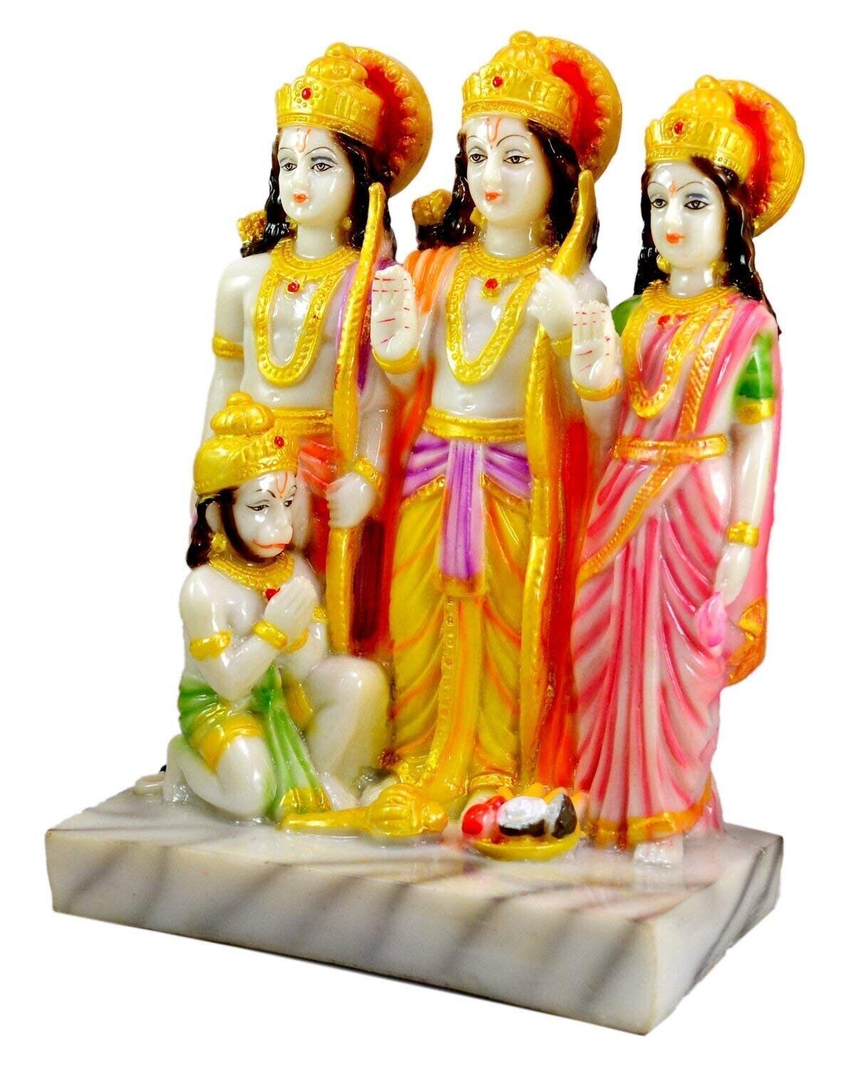 God Ram Darbar Idols Ram Parivar Statues Hindu God Figurine Hanuman Sculpture