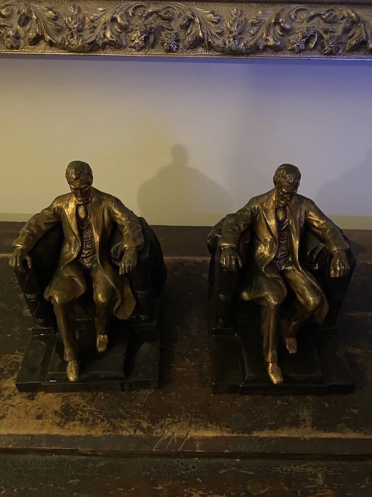Pair of Vintage Lincoln Bookends 1 Has Damage