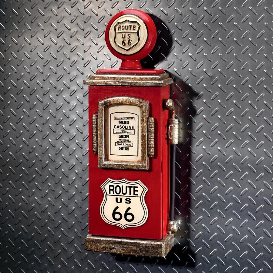 Retro Vintage Replica Route 66 Gas Station Pump Garage Mancave Key Cabinet