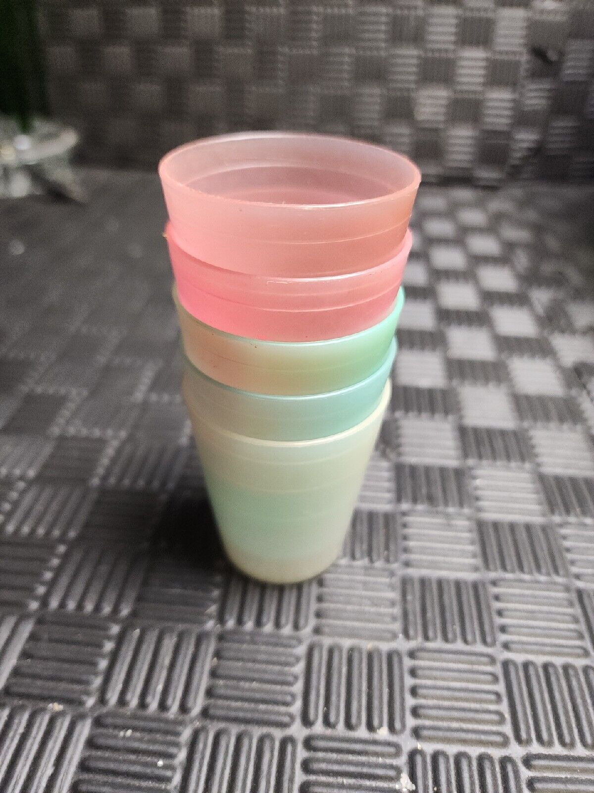 5 Vintage Tupperware Mini Condiment Cups, 5 Cups 101-76 Shot Glasses Colors 