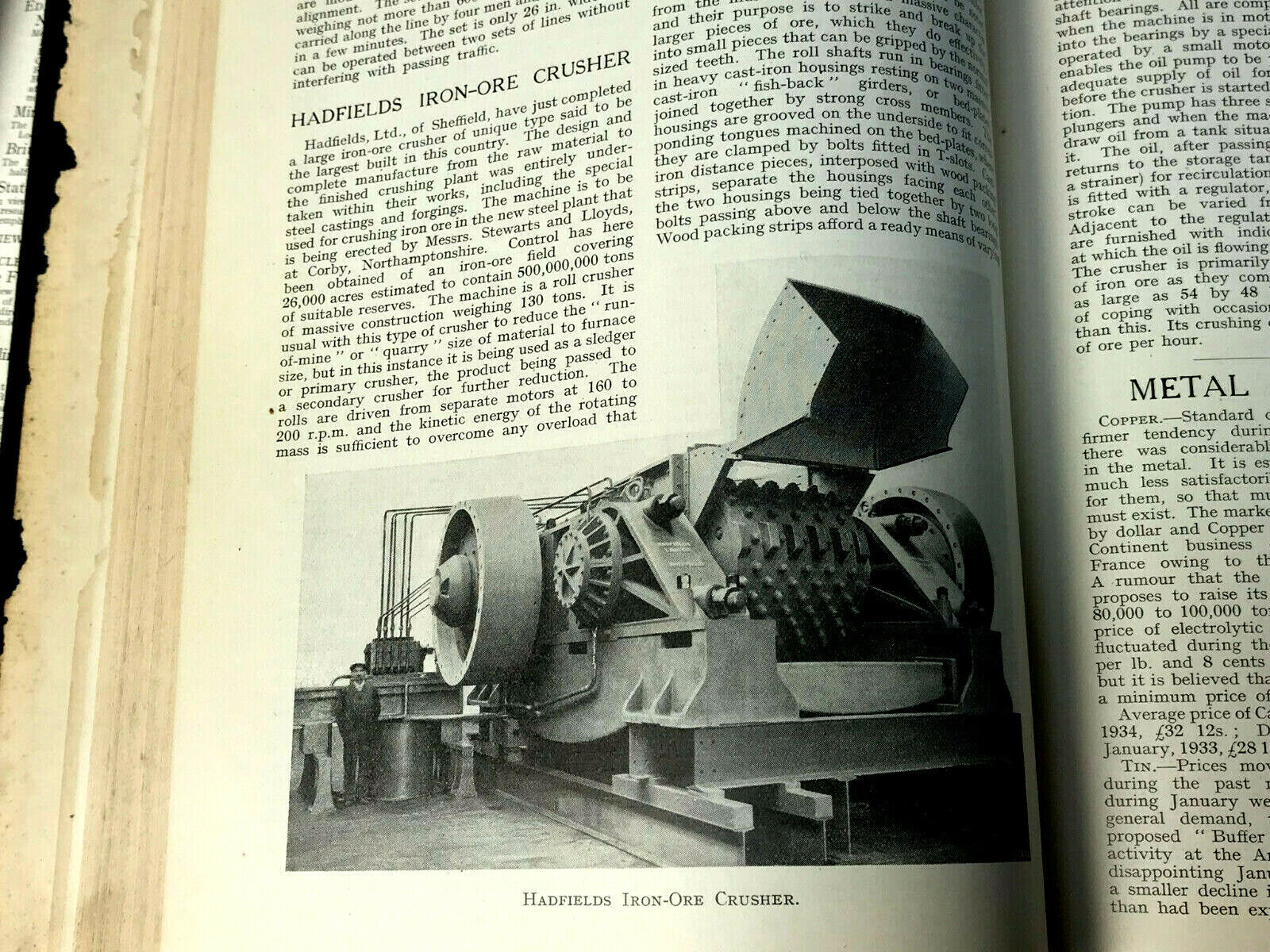 1934 THE MINING MAGAZINE Bound - 2 Vol. - LONDON - Vtg Mining Memorabilia SMT