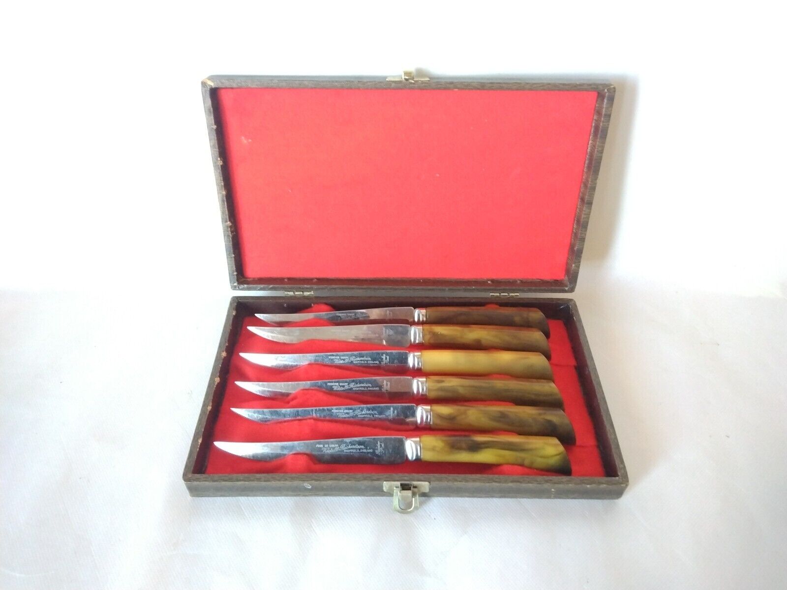 VYG Sheffield England Knife Set Westall Richardson Bakelite Handle Original Box