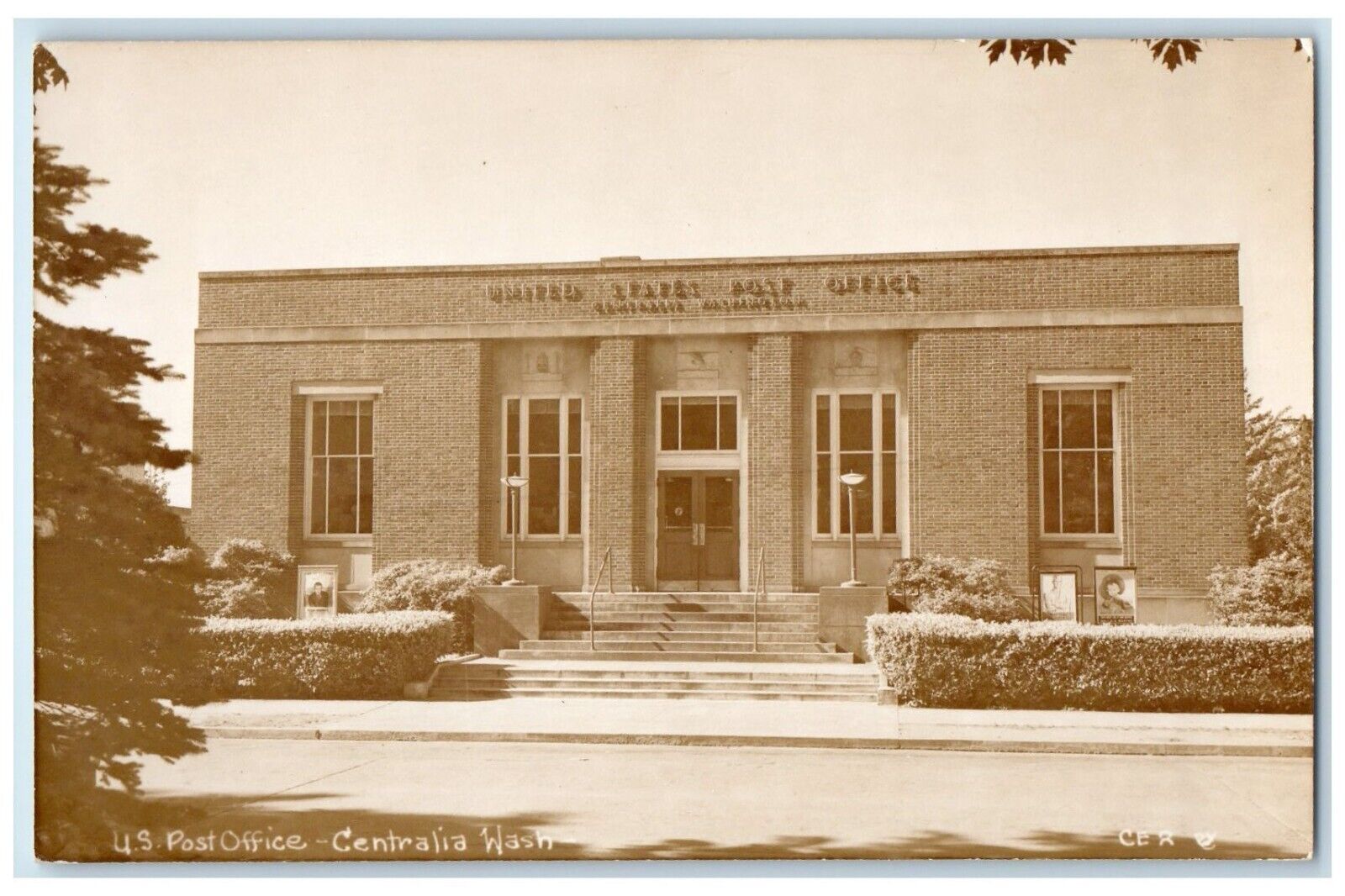 c1910's US Post Office Street View Centralia Washington WA RPPC Photo Postcard