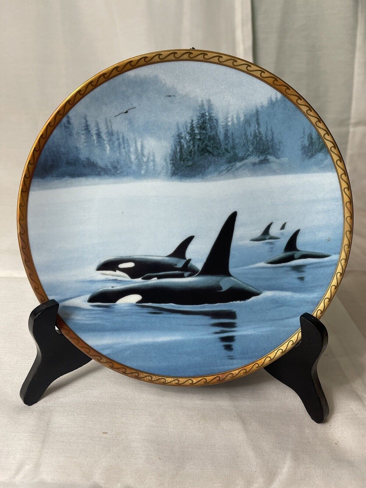 Orca Great Mamals Of The Sea Collector Plate Hamilton Collection VTG Wyland