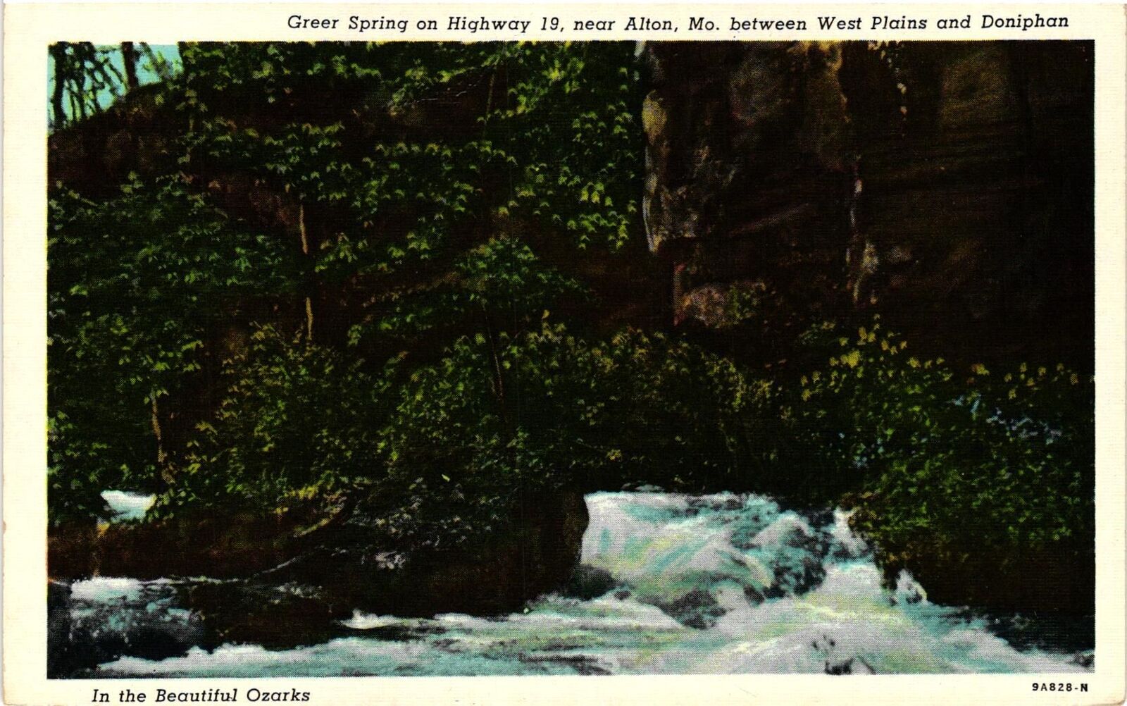 Vintage Postcard- Greer Spring, Alton, MO