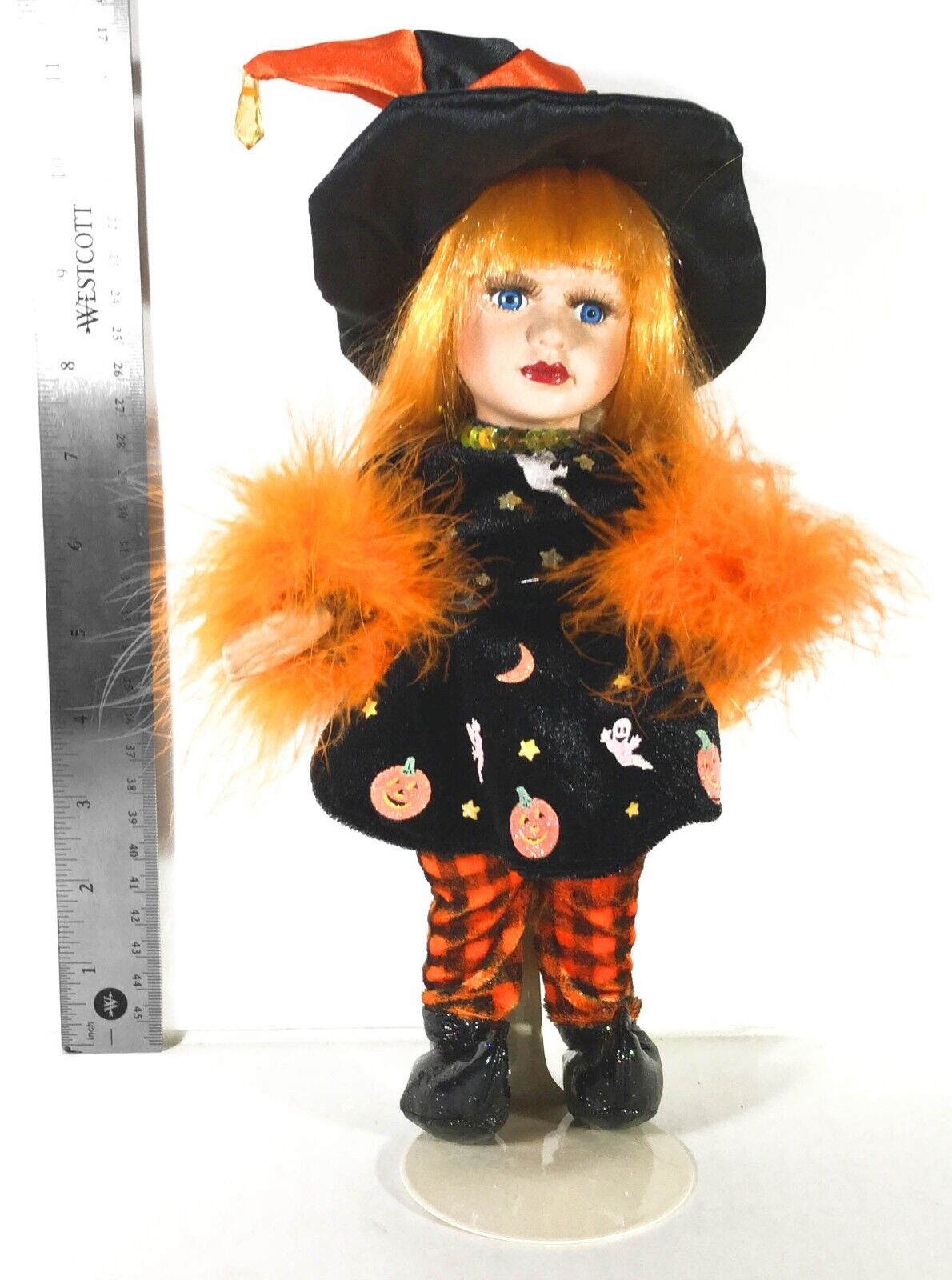 Halloween Red Head Witch Porcelain Doll w/ Stand - Collector\'s Choice (2004)