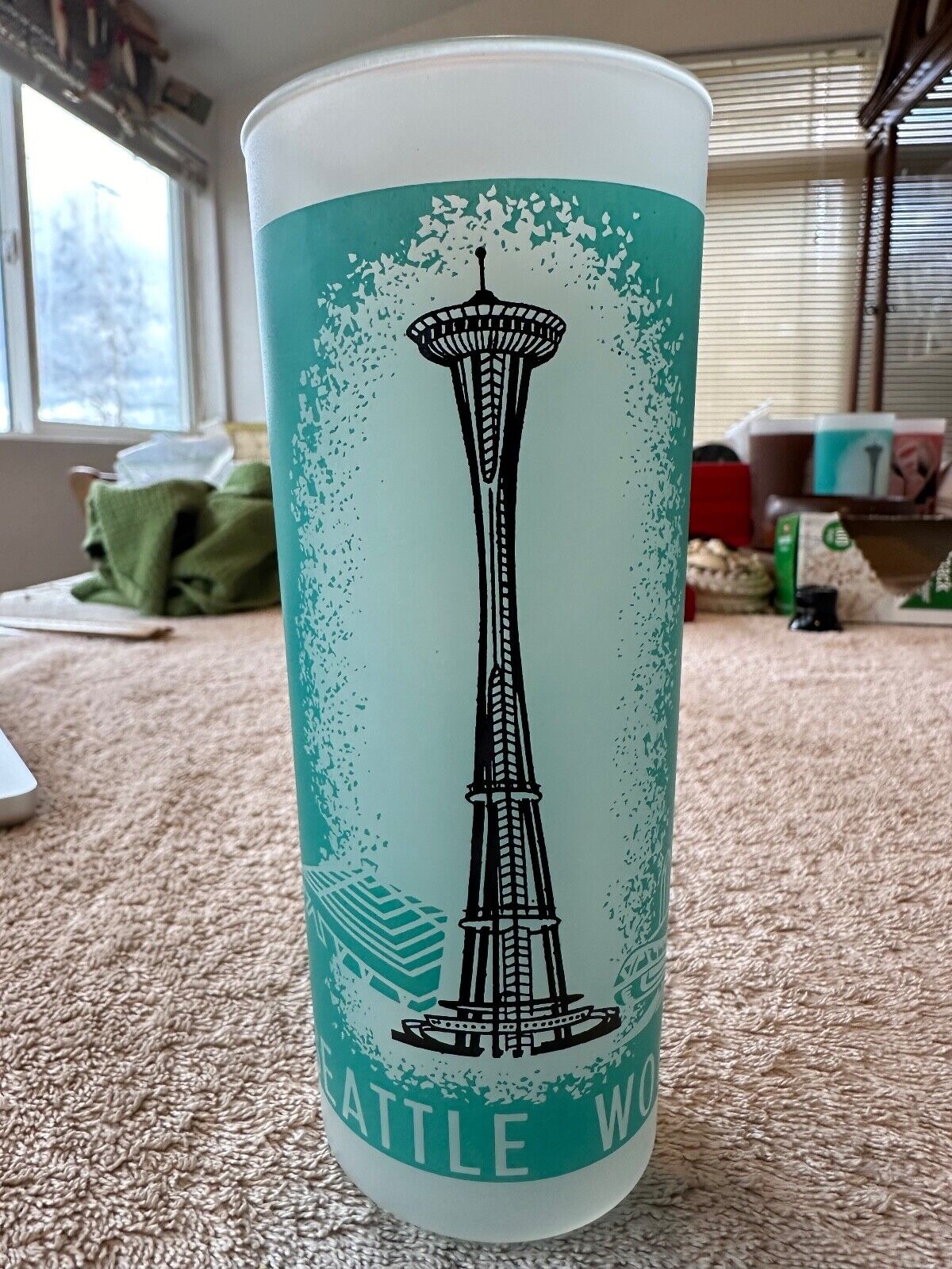 Vintage 1962 Seattle World\'s Fair Space Needle Frosted  Glass
