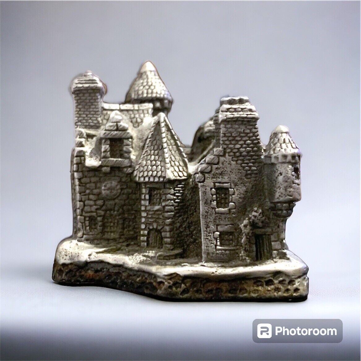 Vintage Fine Pewter Castle Figurine 2”x 2”x 2” 220 Grams