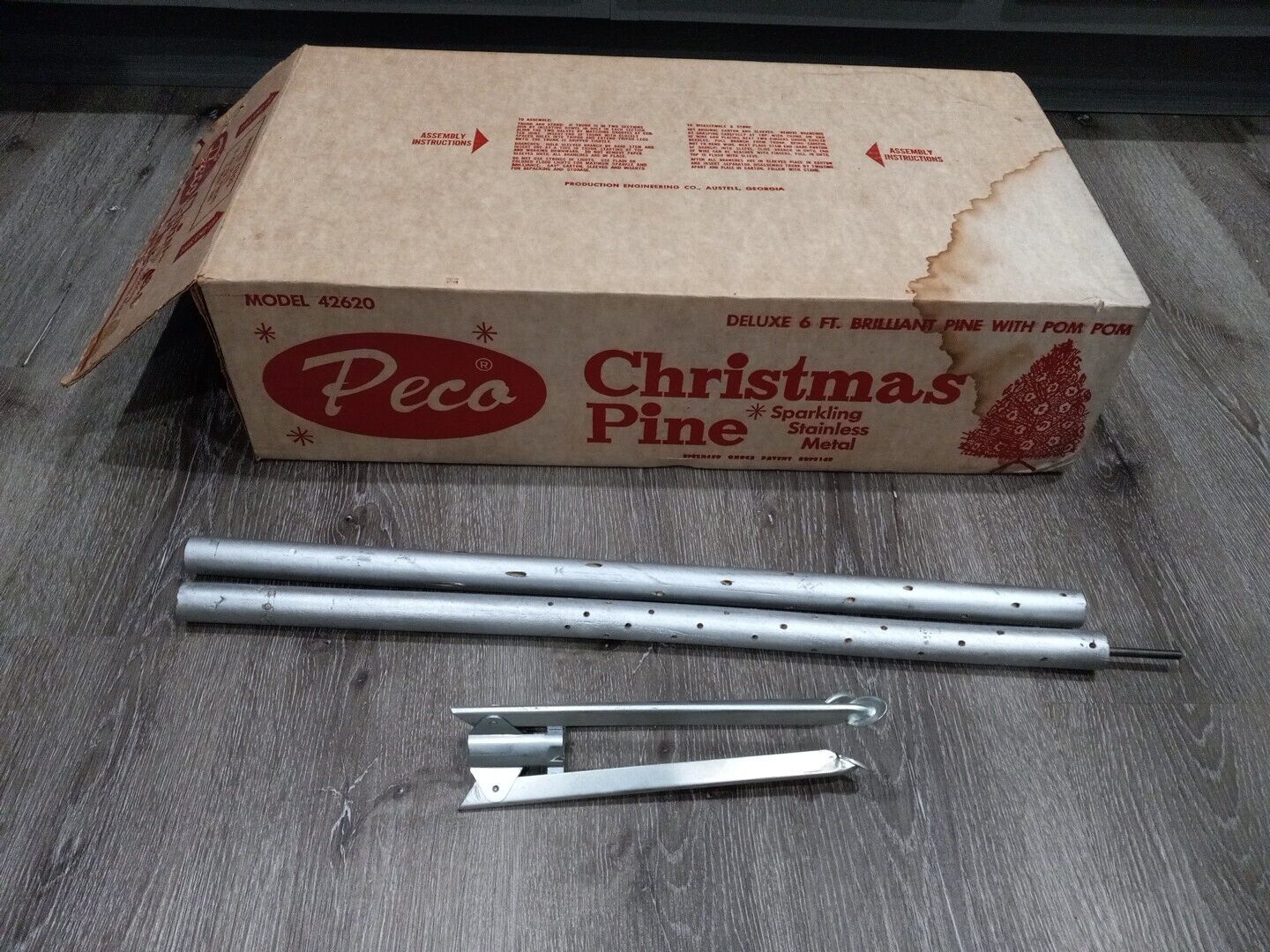 Vintage Peco 91 Branch Pom Pom Christmas Tree 6 Ft