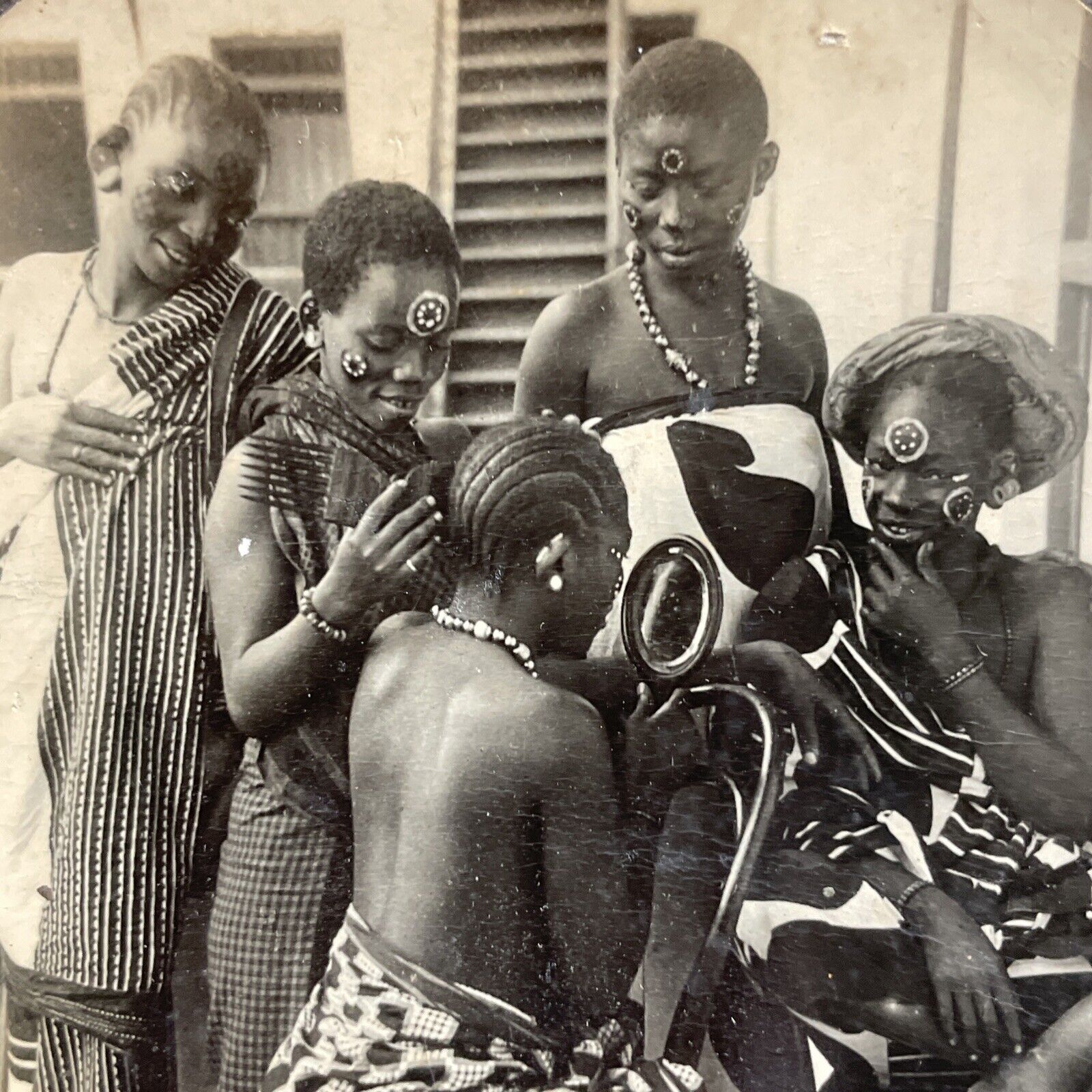 Antique 1940s Unguja Zanzibar Swahili Tribal Women Stereoview Photo Card P4931