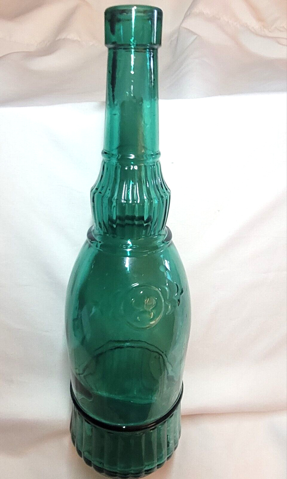 Beautiful Vintage Green Teal Blue Glass Canada Wine Bottle Excellent Condition