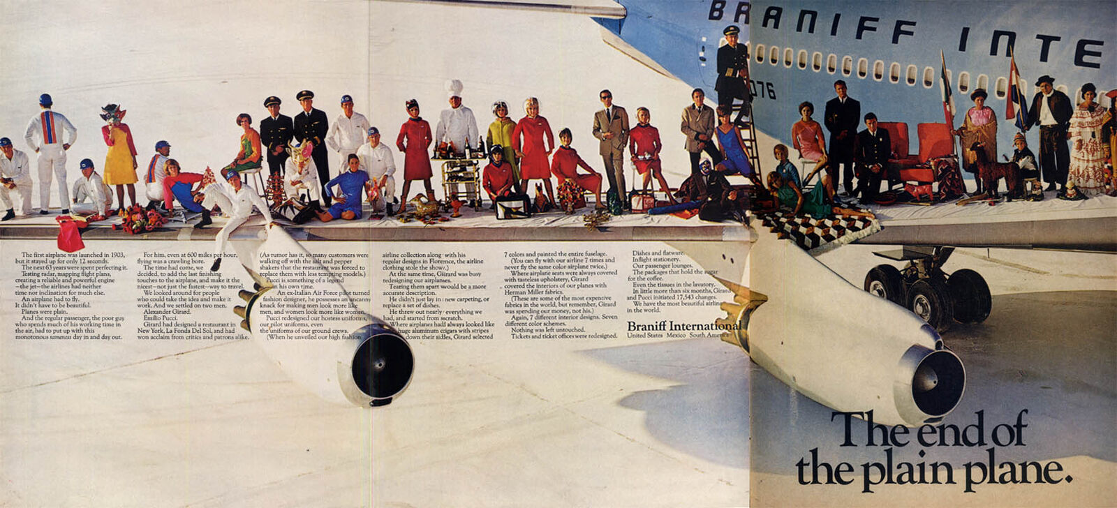 The end of the Plain Plane: Braniff Airlines ad 1965 L