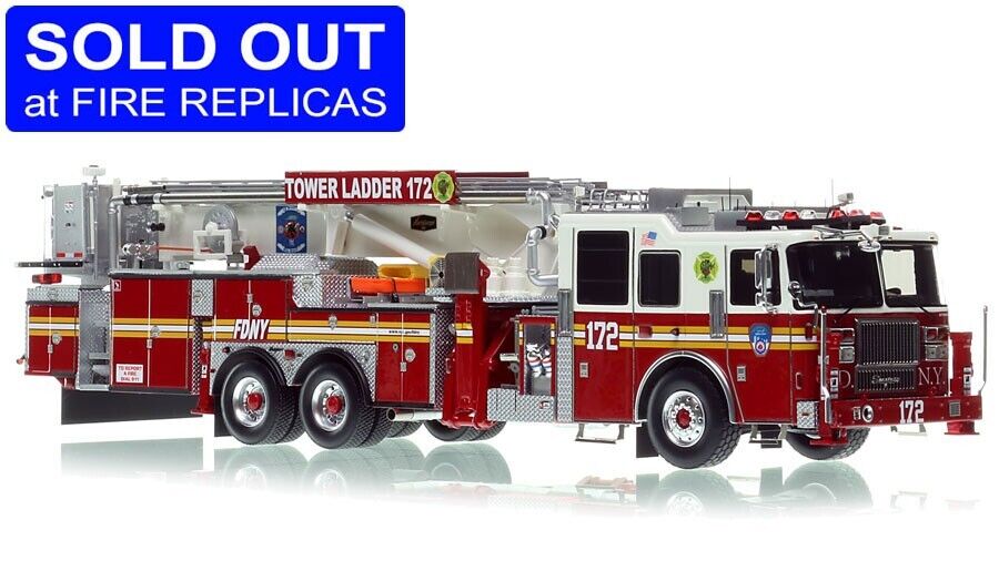 1/50 Fire Replicas FDNY 2013 Seagrave Attacker 95\' Tower Ladder 172 Brooklyn New
