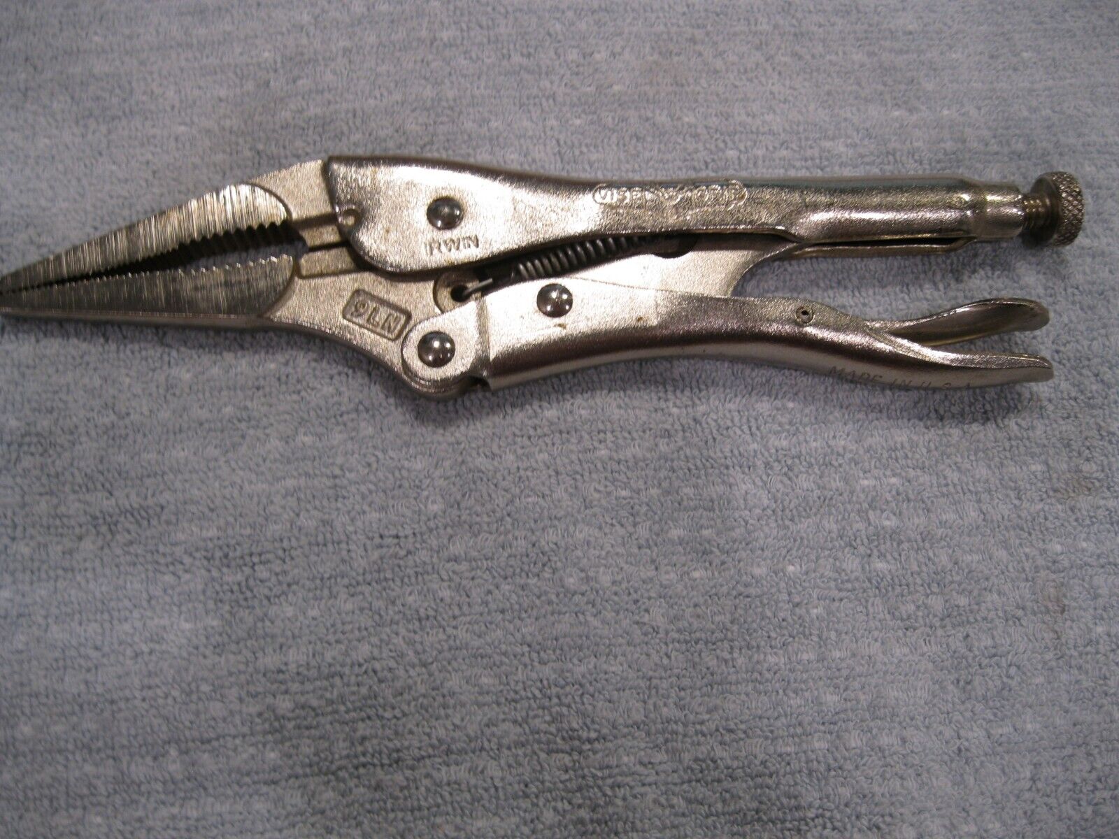 the original  IRWIN  VISE GRIP 9LN LOCKING NEEDLE NOSE PLIERS MADE IN USA  MINT