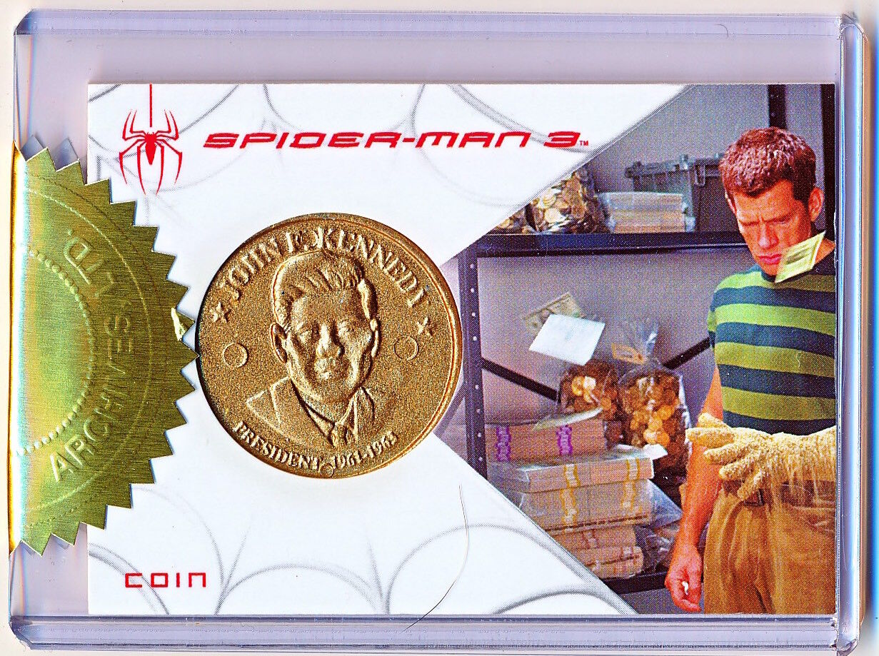 2008 Rittenhouse Spider-Man 3 John F. Kennedy Variant Coin Prop Relic /600 - QTY