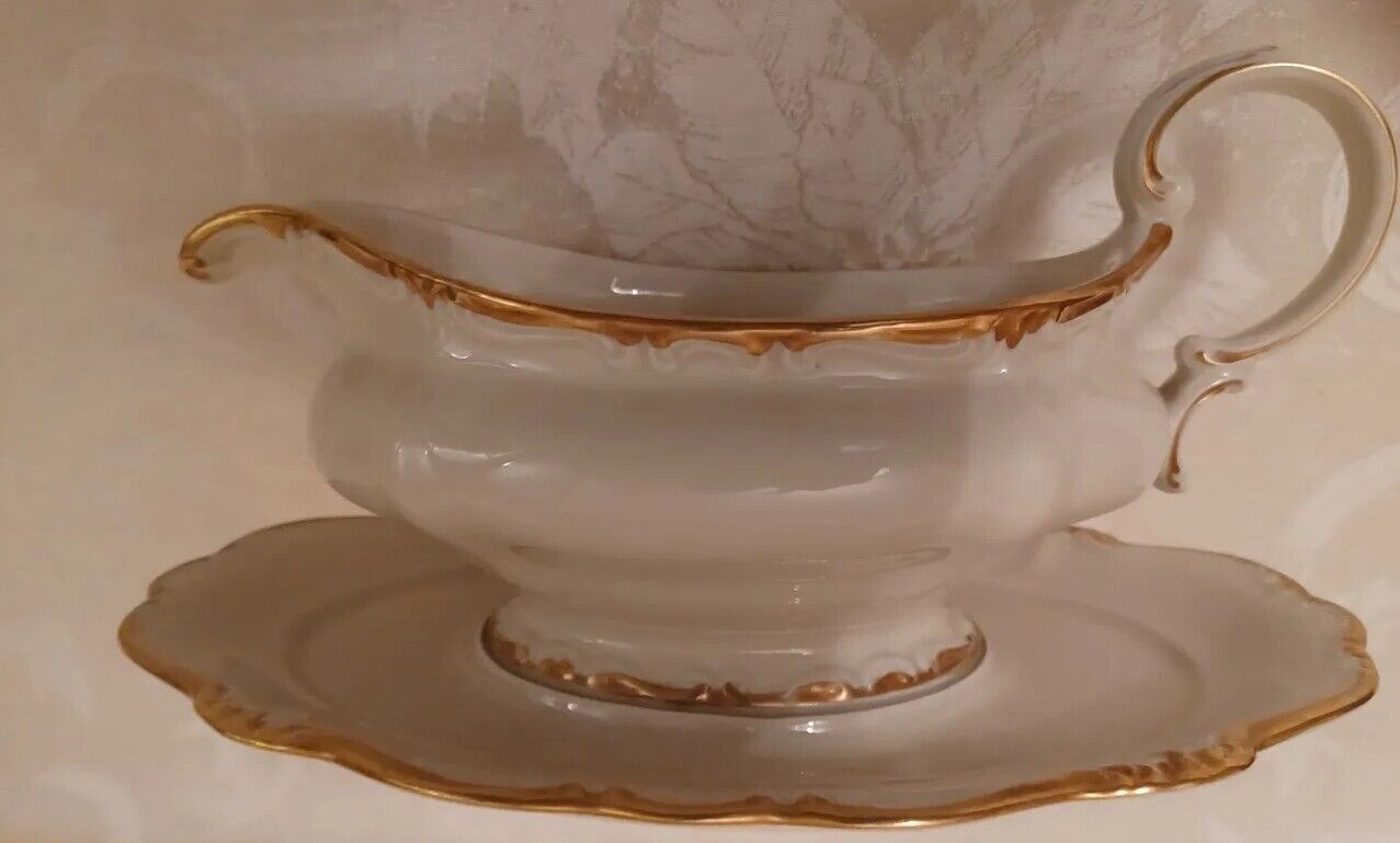 Baroque Gold by Rosenthal- Continental Gravy Boat with attached Underplate 