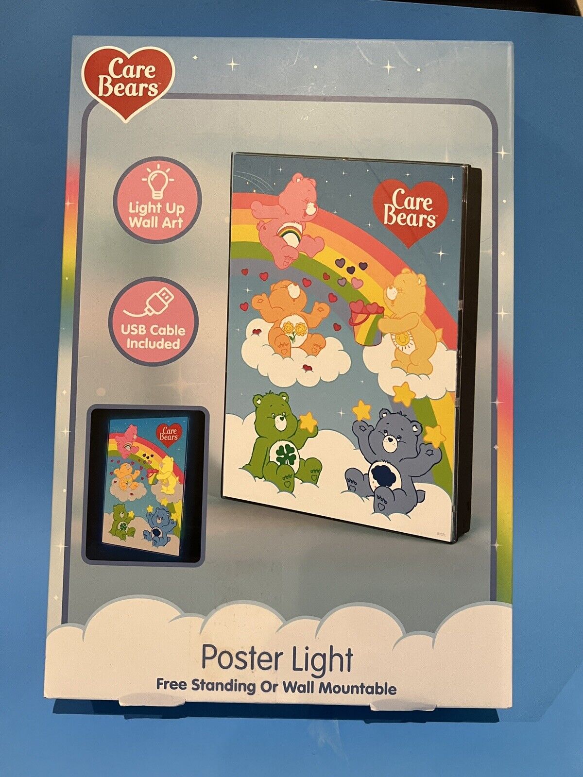 Care Bears Poster Light Up Wall Art W/ USB Powered Cable Fizz Creations NEW