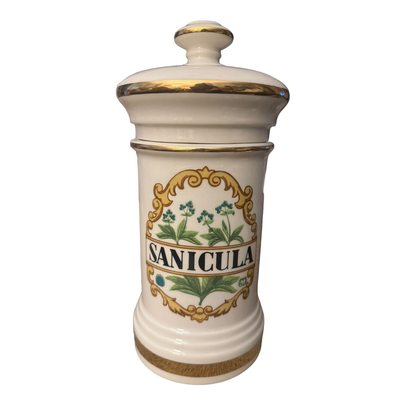 Vintage Sanicula Apothecary Jar Pharmacy Botanical Decorative