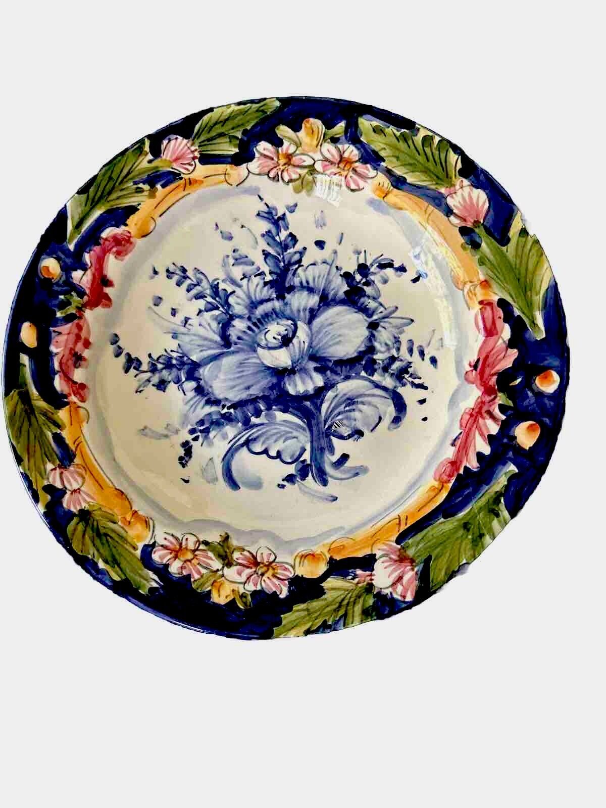 Vintage Hand Painted  Plate Floral Made in El Salvador’8.5\