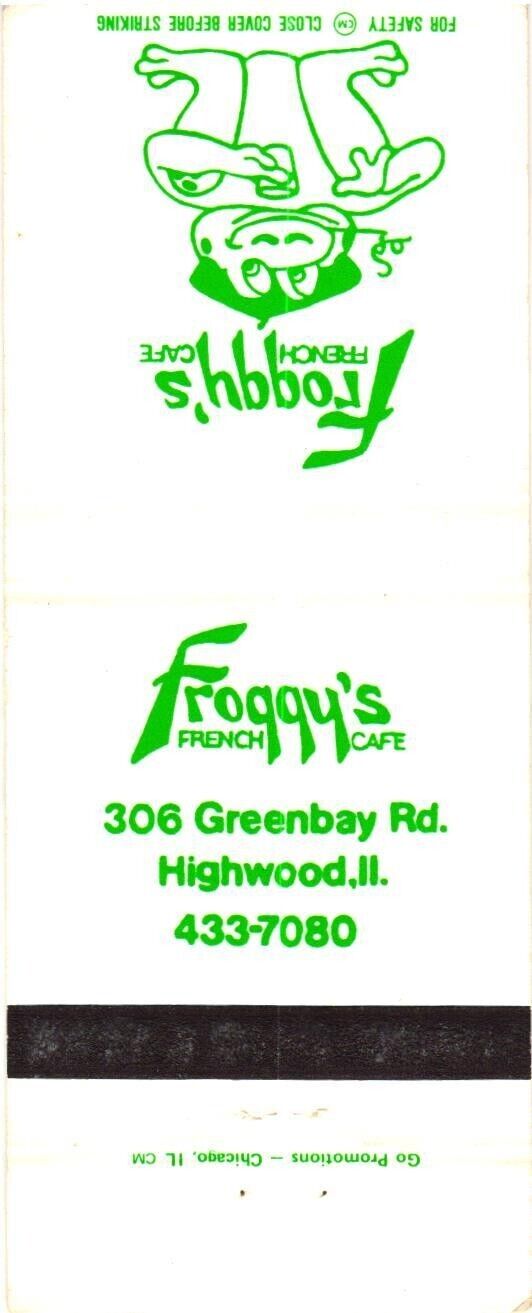 Froggy's French Cafe Highwood, Illinois Vintage Matchbook Cover