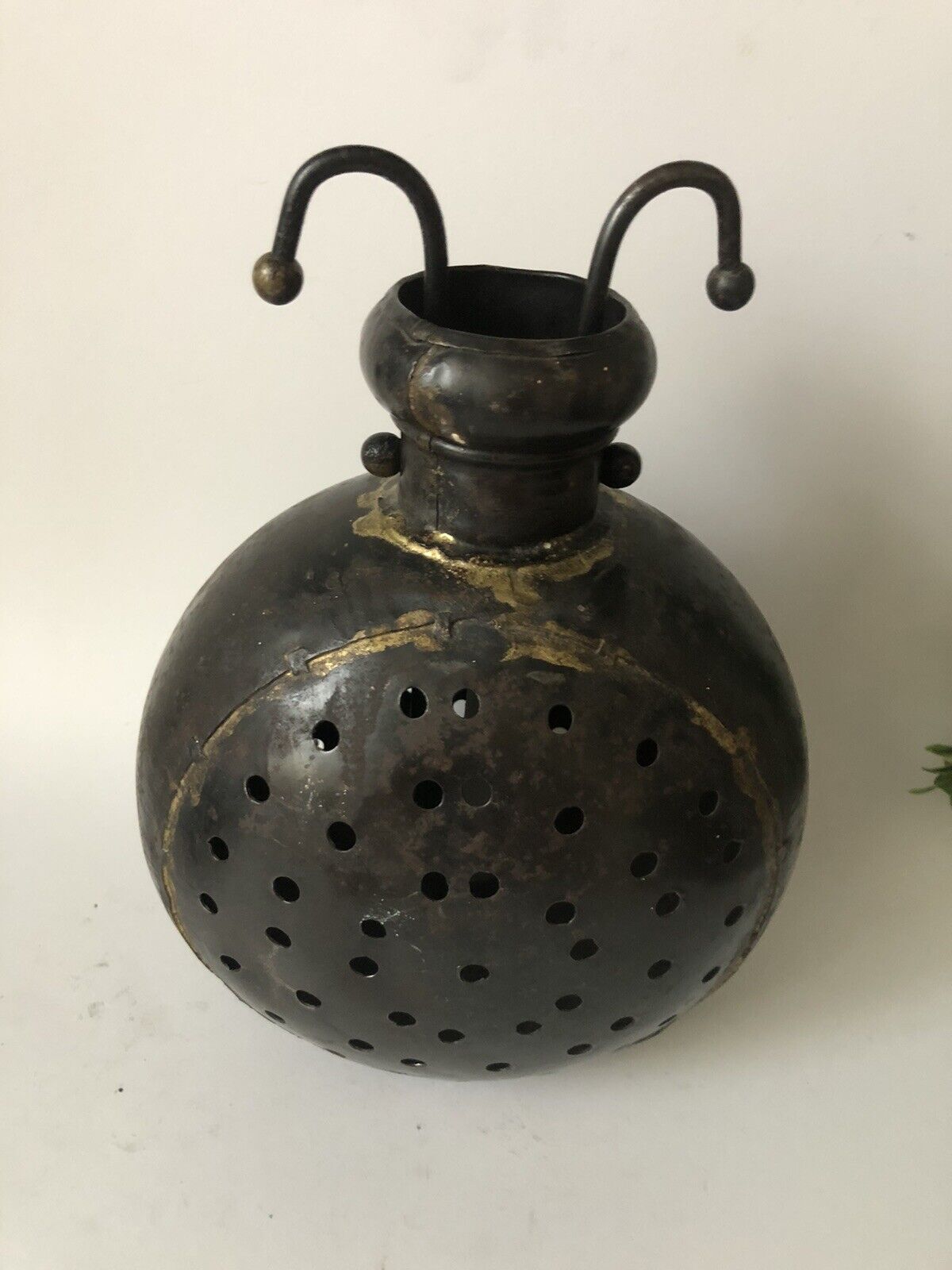 Vintage /Candle lantern Pressed Steel Iron / Lamp Light dot wall shadows ladybug