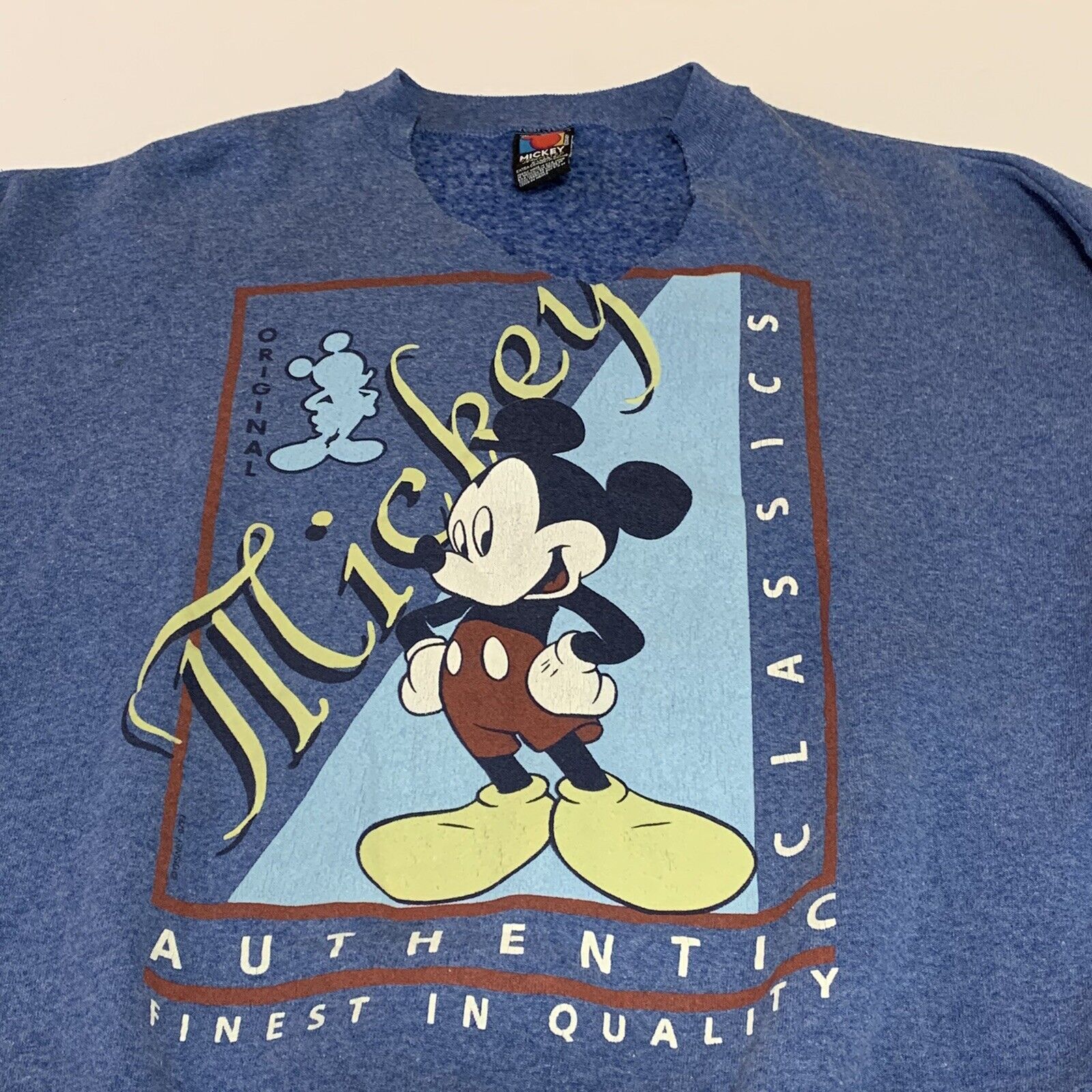 Vintage Disney Mickey Unlimited Jerry Leigh Sweatshirt XL Cut Out Neck