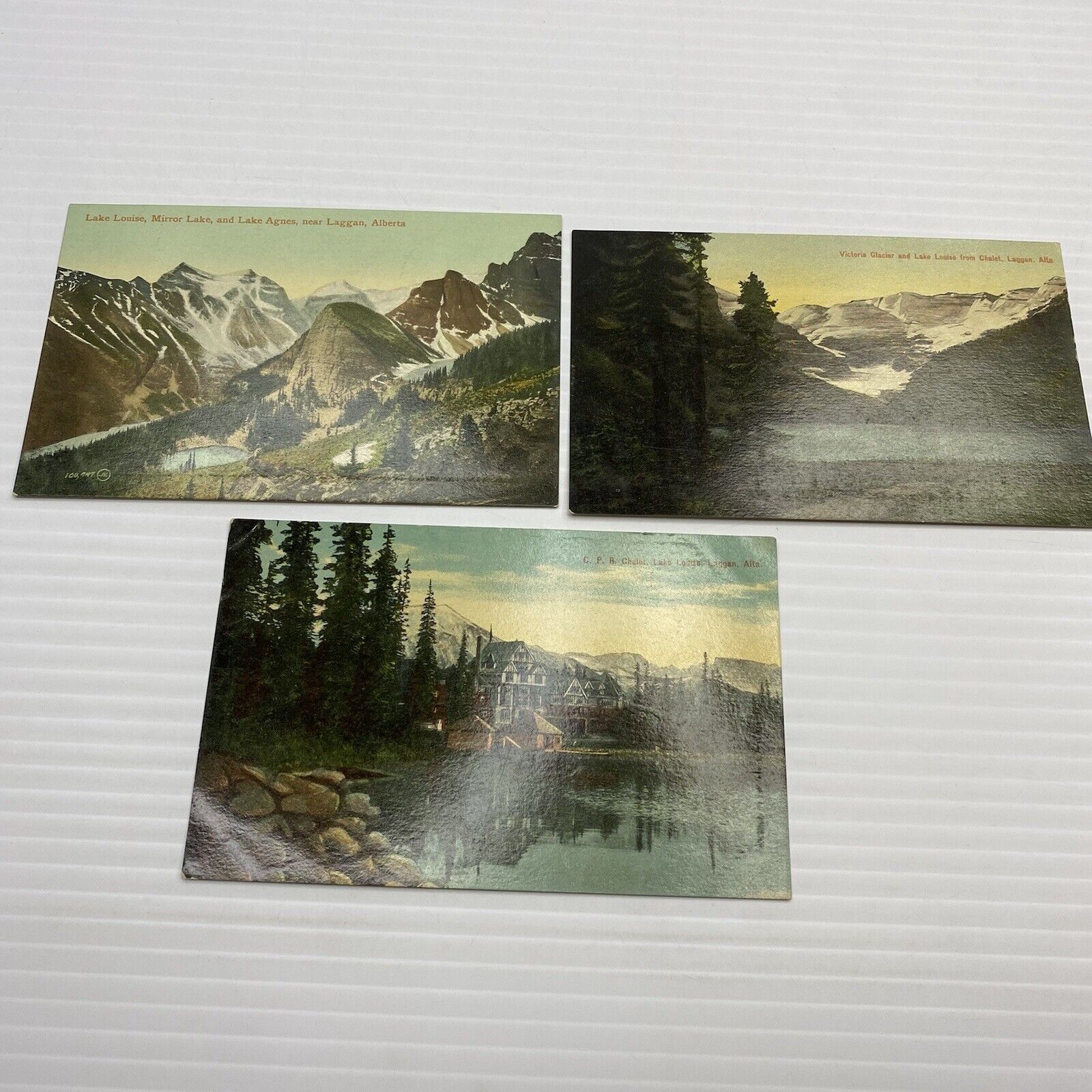 Lake Louise Chalet Victoria Glacier Laggan Alberta Canada Loto 3 Postcard Set 40