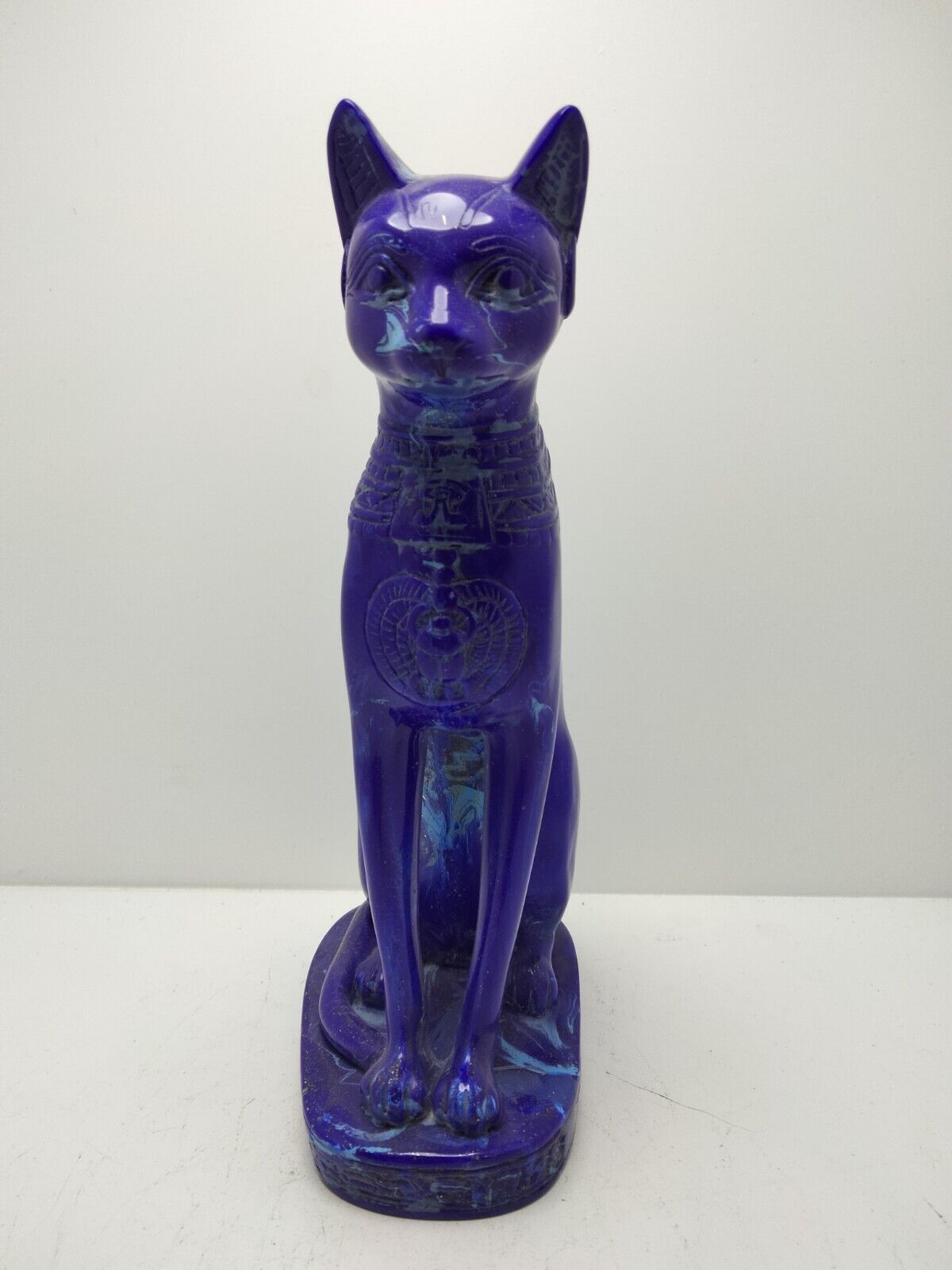RARE ANCIENT EGYPTIAN ANTIQUES Statue Goddess Bastet Cat Made Malachite Stone BC