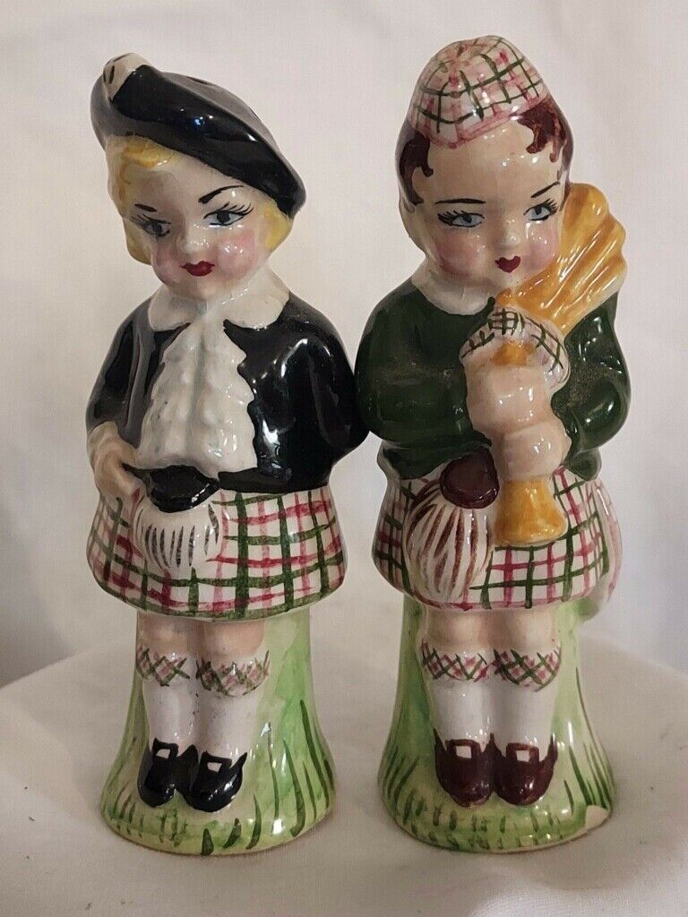 Antique Irish Boy And Girl Salt and Pepper Shakers By Edna Lott