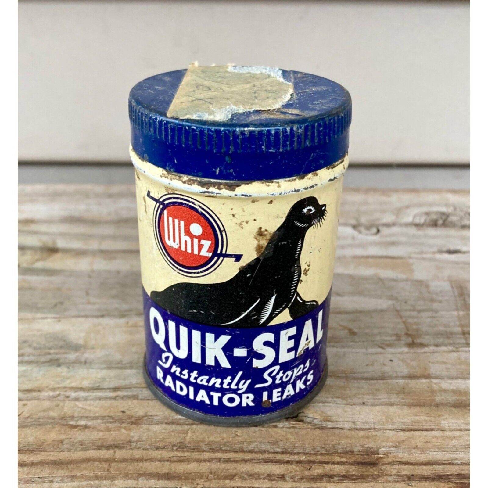 Vintage Whiz Quik-Seal Radiator Leak Tin Can