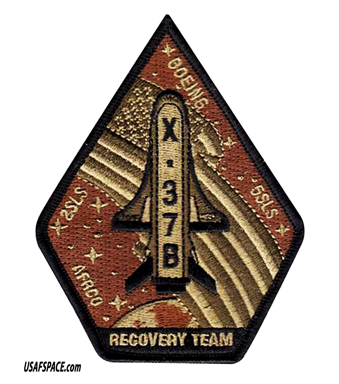 USAF - X-37B RECOVERY TEAM - 2 SLS -BOEING- AFRCO 5 SLS -VAFB DOD VEL OCP  PATCH