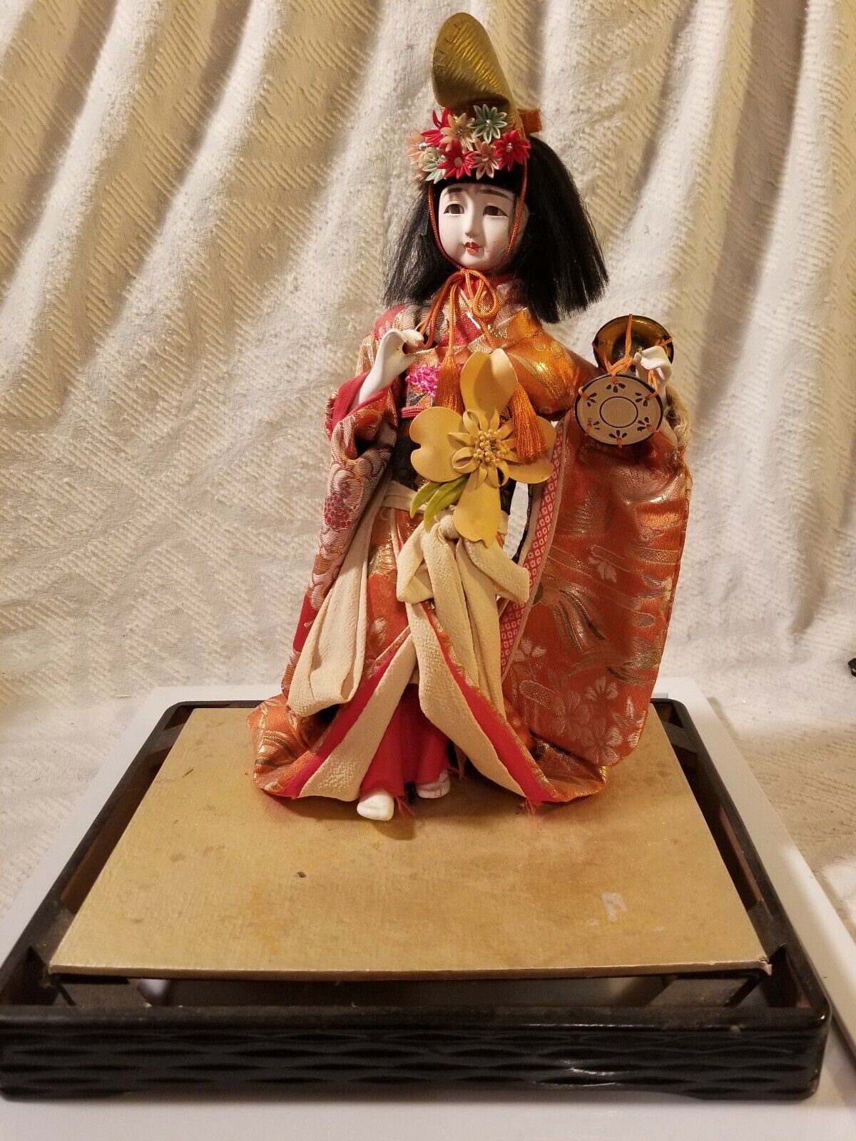 Vintage Japanese Geisha 13 Inch Elaborate MASTERPIECE 12 in wide base