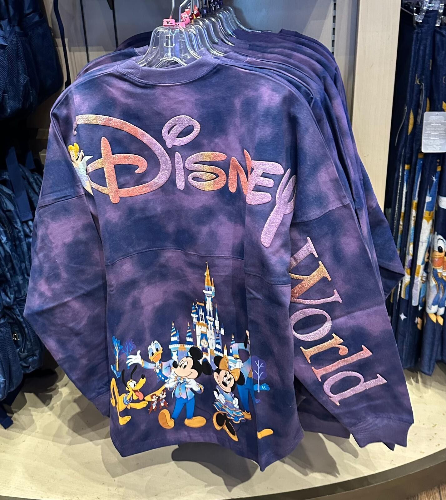 NEW Walt Disney Castle Tie Dye Blue Spirit Jersey XS