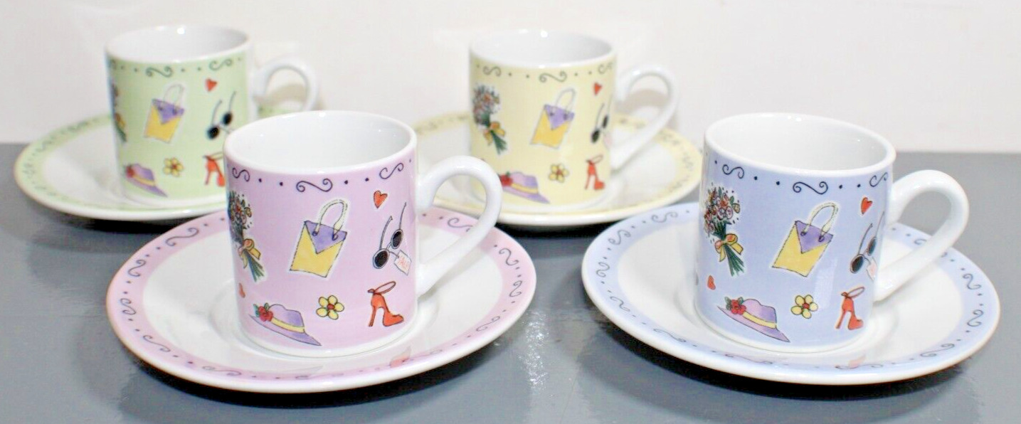 Linda Grayson Collection Tea Cup and Saucer Set of Eight 8 for SBCD  RARE