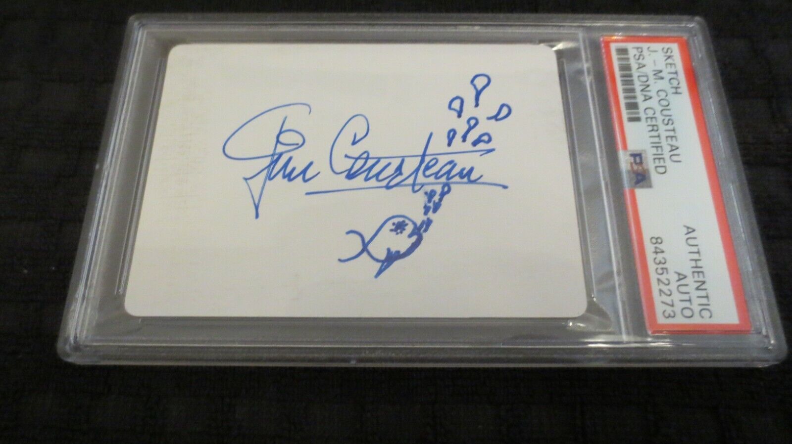 Jean-Michel Cousteau sketch signed autographed psa slabbed Ocean Futures Society