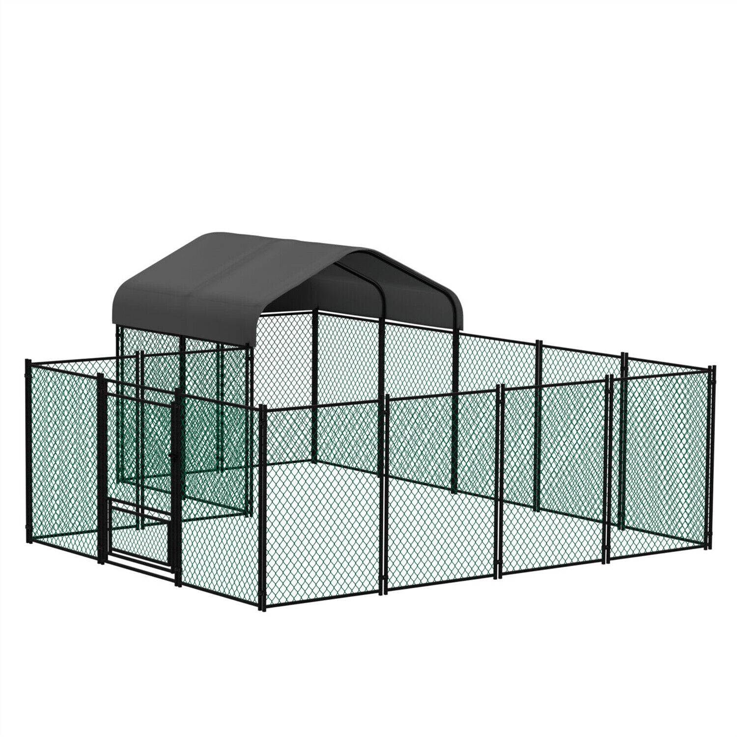 13FT Metal Chicken Coop Outdoor Walk-in Poultry Cage w/ Cover Pen Hen Run House