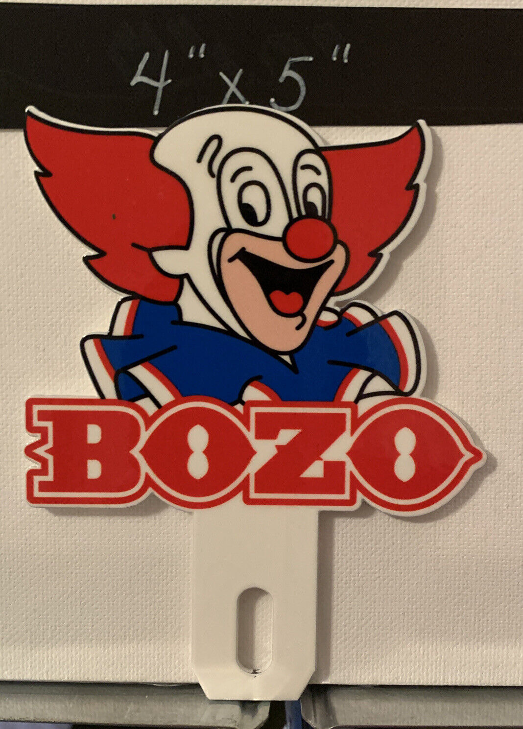 BOZO  The Clown Thick Metal Plate Topper Sign Circus Cartoon Character Gas Oil