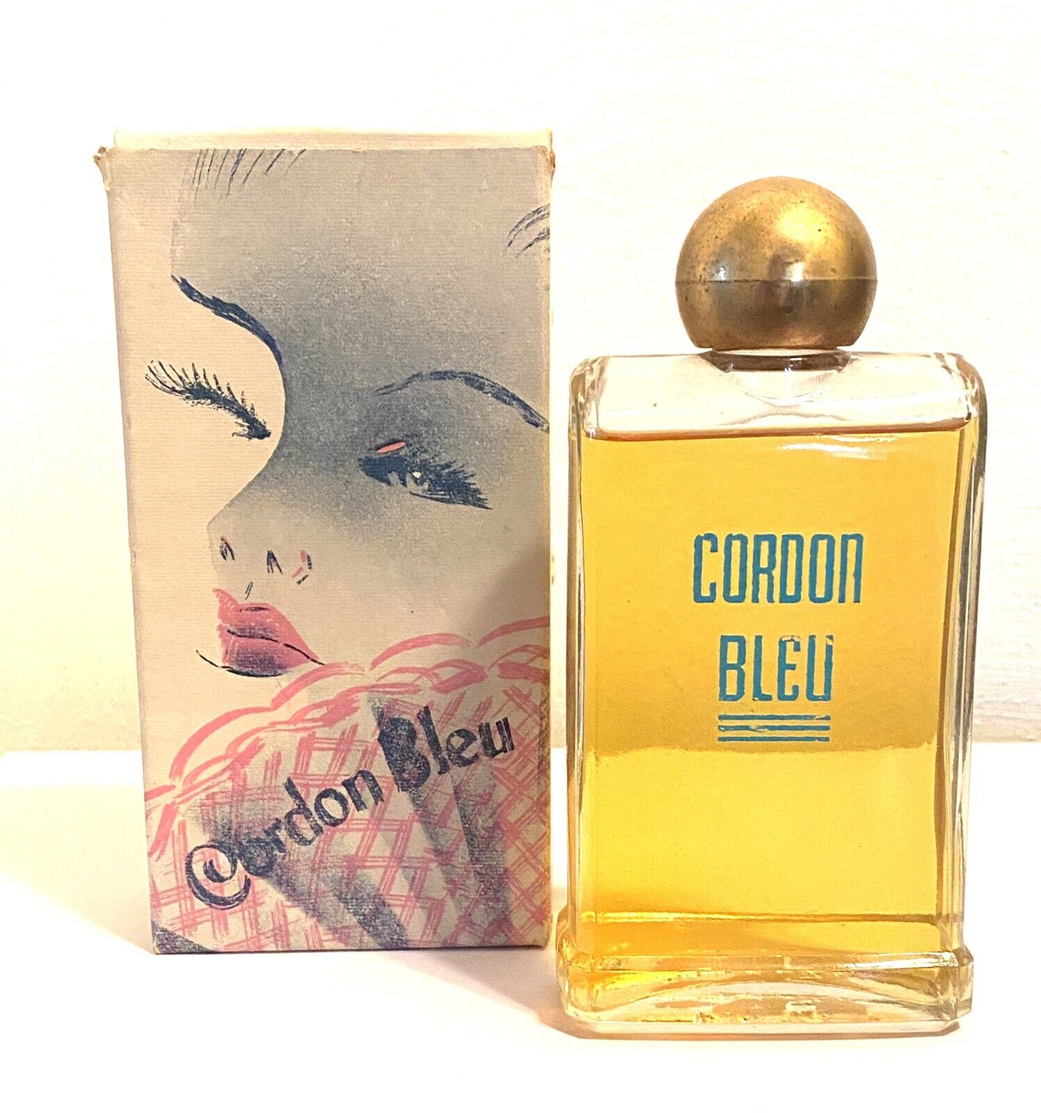 Unused  1940’s CORDON BLEU Cologne-Original Box-Great Graphics-Powdery Scent