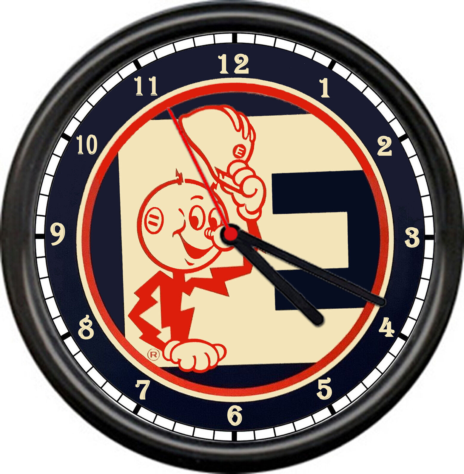 Reddy Kilowatt Vintage Logo Ohio Edison Company Electrician Sign Wall Clock