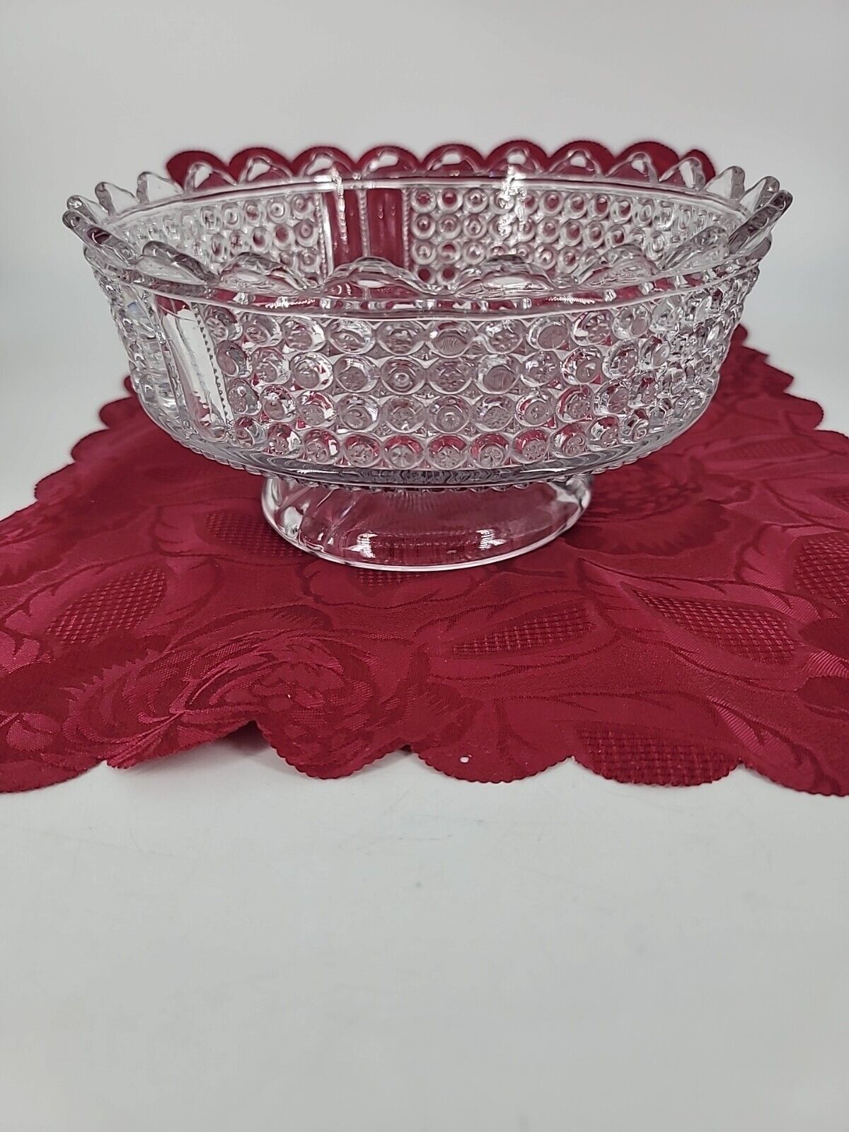 Clear Pressed Glass Compote Bowl/Vase 1874 - 1891 Thousand Eye EAPG Adams & Co. 