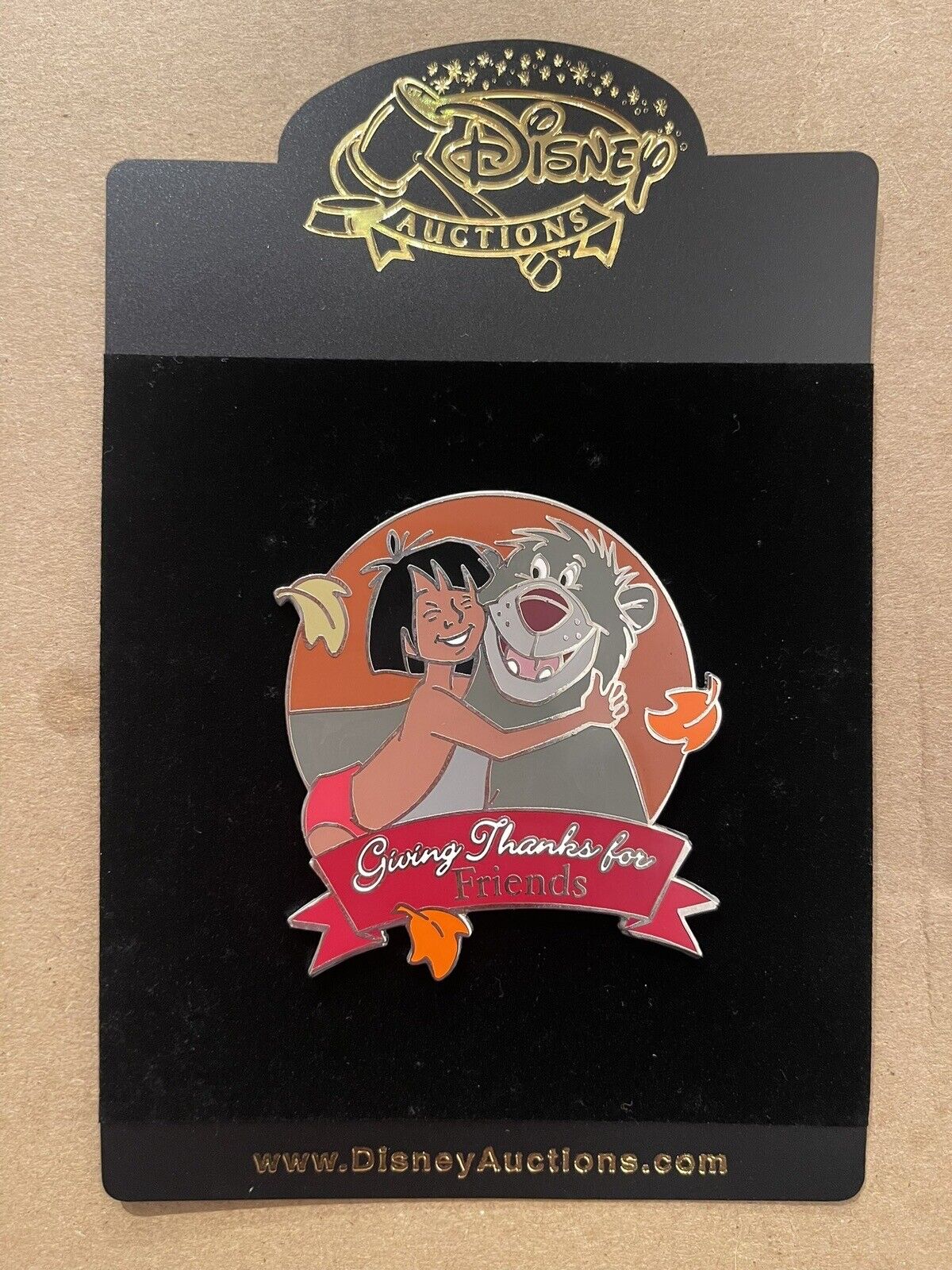 Disney Auctions Jungle Book Pin Thanksgiving Giving Thanks For Friends LE 100