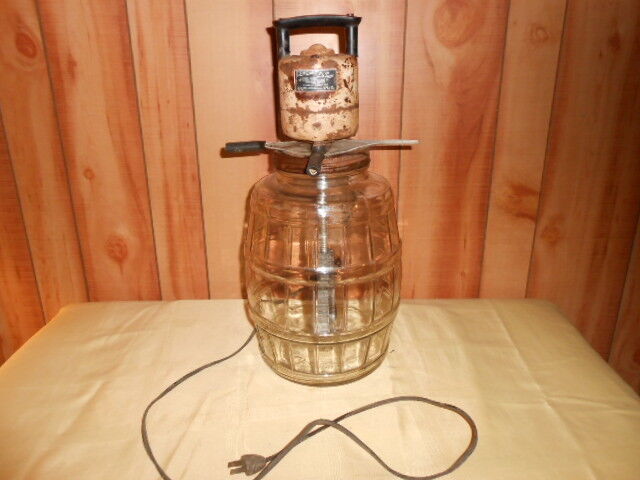 Vintage Gem Dandy De Luxe Electric Churn Duraglas Jar W/ Lid (WORKING)
