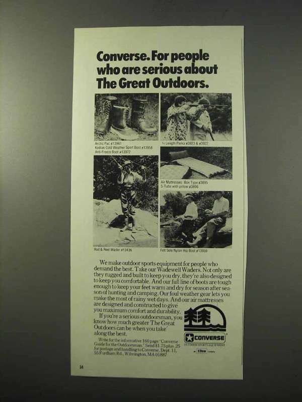 1977 Converse Ad - Boots, Parka, Wader, Air Mattresses