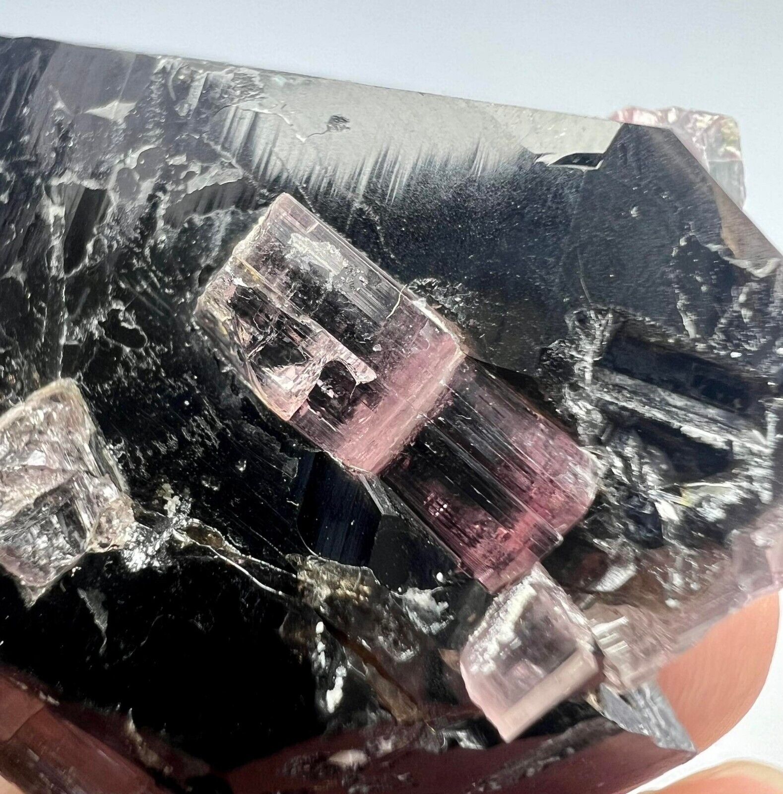 F/Well Terminated Transparent Pink Tourmaline Crystals On Quartz @AFG. 157 Carat