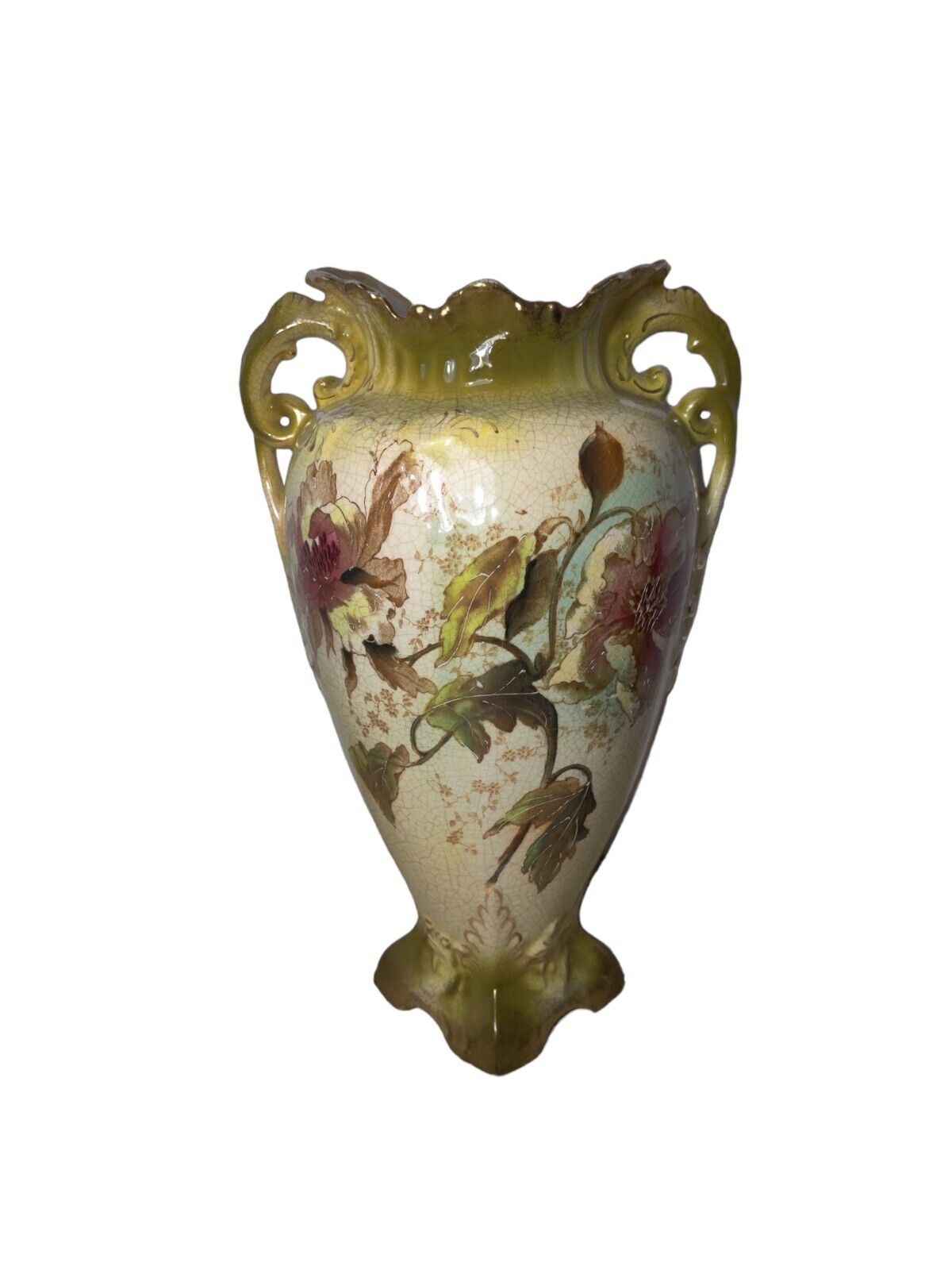 ✨ Antique Austrian European Porcelain Vase Mantle Vase Hand Painted 13.25\