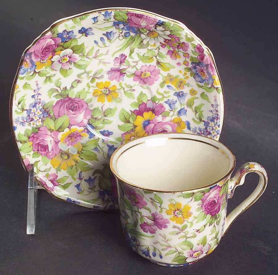 Royal Winton Summertime  Ascot Flat Demitasse Cup and Saucer Set 7442202