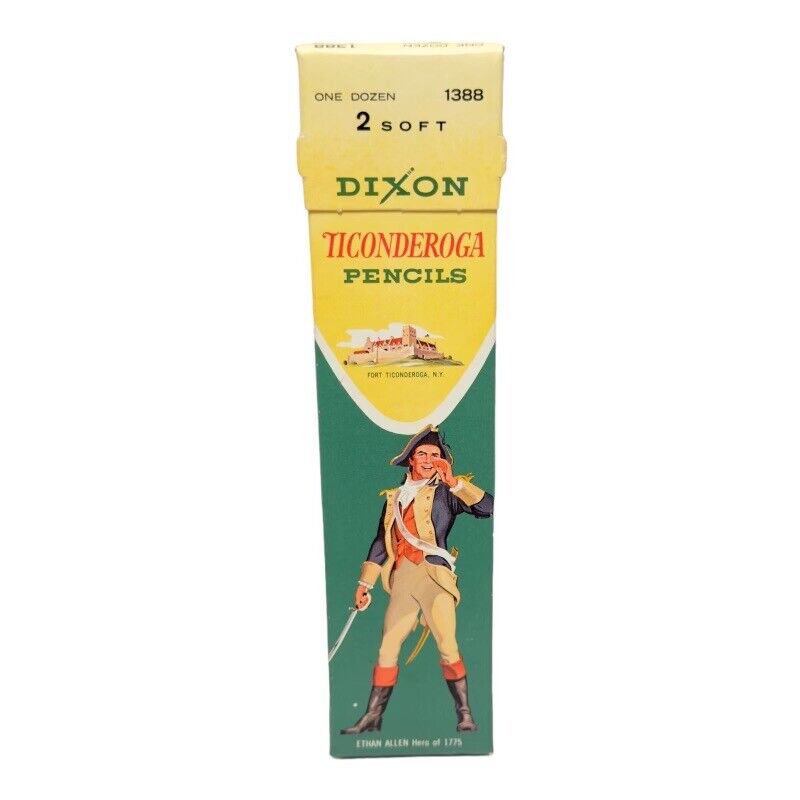 Vintage Dixon Ticonderoga | 1388 | No 2 Soft Pencils | Full Box | Made In USA