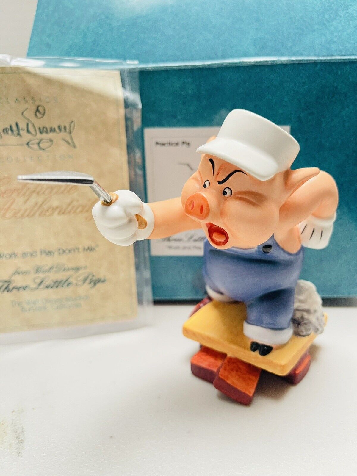 WDCC Disney Classics Collection Practical Pig Work and Play Don’t Mix New COA